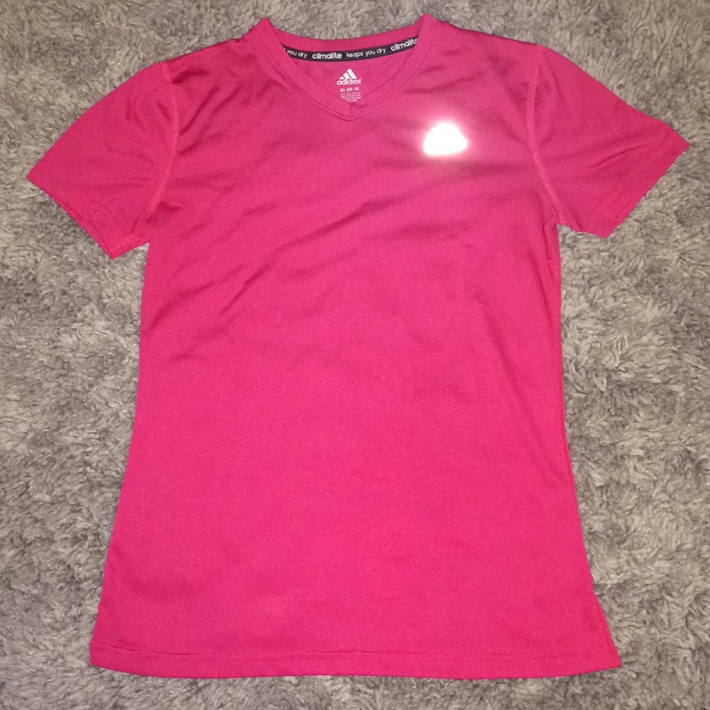 Adidas shirt, kids XL fits like adult S, magenta